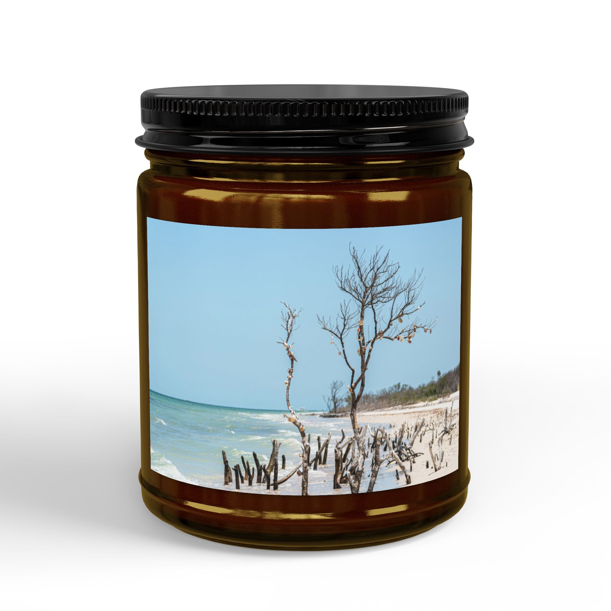 Soy Candle — Scented Beach Candle with Black Lid (4oz & 9oz)